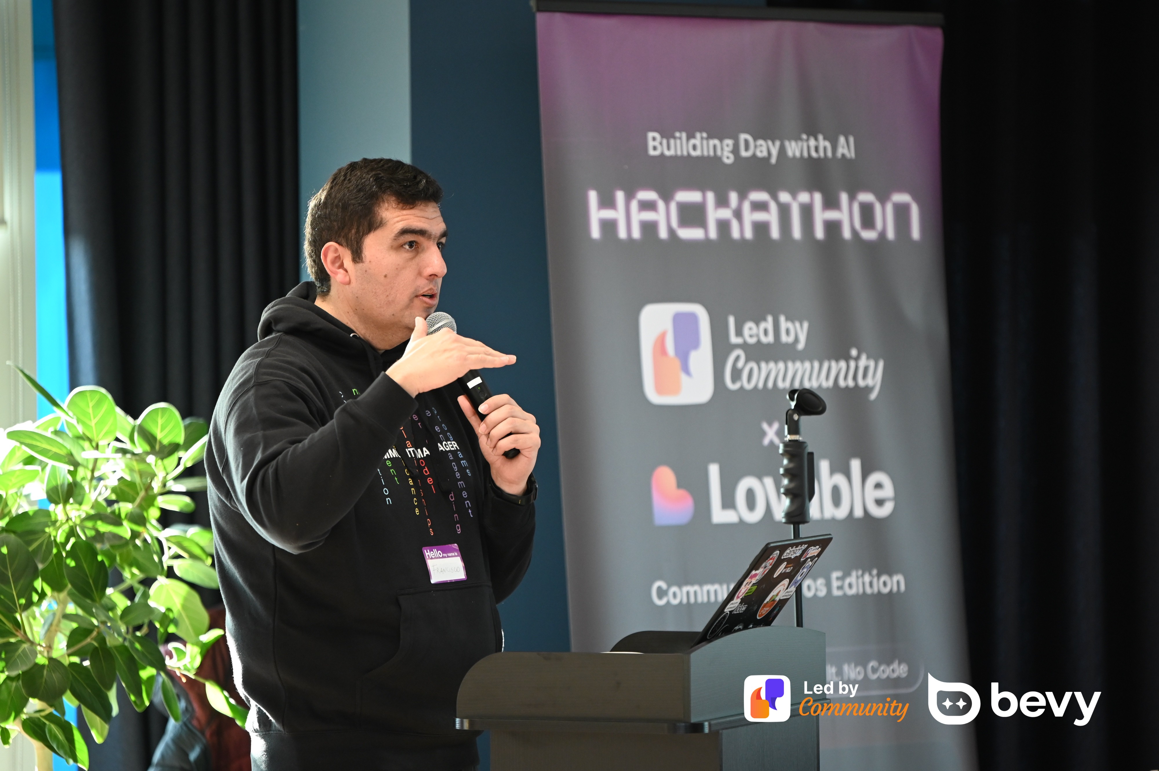 Lovable hackathon participants building together in London